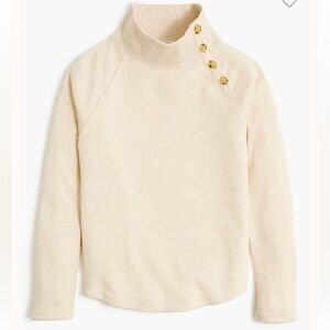 J. Crew Cream Turtleneck Sweater with Gold Buttons
